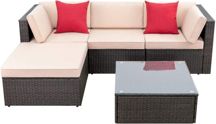 Devoko 5-Piece Outdoor Patio Furniture Set