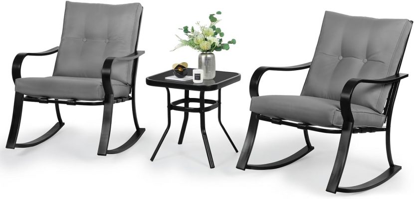 SOLAURA Outdoor Furniture 3-Piece Bistro Set